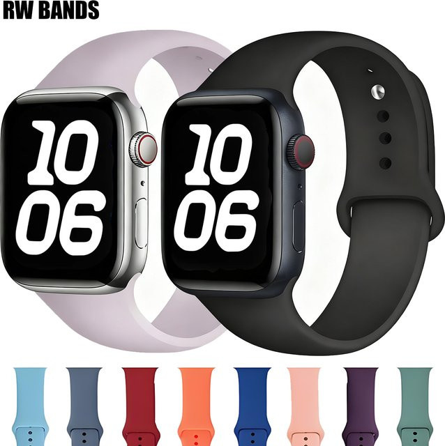 RWBANDS Uhrenarmband Silikon, Schwarz, Unisex - Bild 1