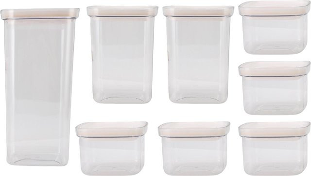 Aimo Getreide-Aufbewahrungsbehälter Set aus transparentem Kunststoff, versiegelt, 8er Pack mit 2000ml, 1300ml und 600ml - Bild 1