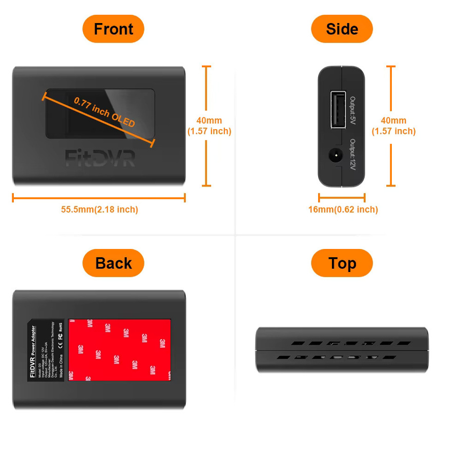 FitDVR Dashcam-Adapter 4-Pin für BMW E-Chassis 2004-2010 mit Regensensor und LED-Anzeige in Schwarz - Bild 3