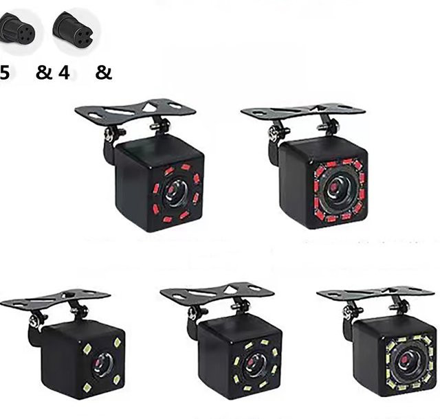 JISUIDA Car Dashcam Set mit Front- und Rückfahrkamera in Schwarz, HD Night Vision, wasserdicht und Weitwinkel für Rückwärtsfahrt und Parken - Bild 1
