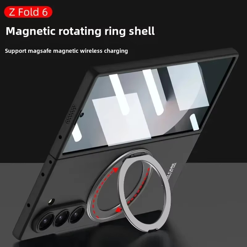 Schutzhülle für Samsung Galaxy Z Fold 7 6 5 4 mit magnetischer Ringhalterung in Grau - Bild 3