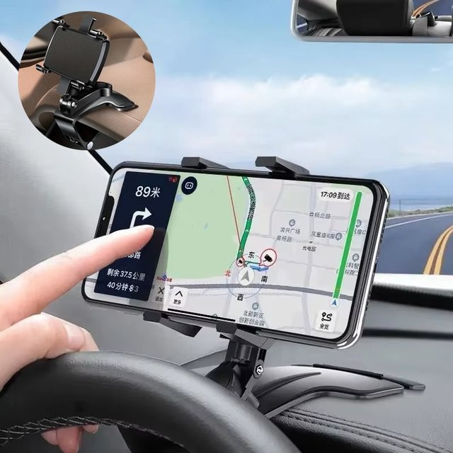 KAFNHCKA Universelle Auto-Handyhalterung für das Armaturenbrett in Schwarz mit 360-Grad-Drehung und Clip-Funktion für iPhone und Xiaomi - Bild 1