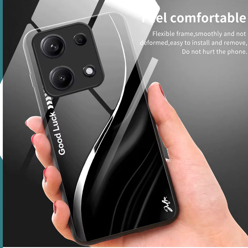 Schutzhülle für OPPO A6 Pro 5G und 4G mit gehärteter Glasrückseite in Farbverlauf, Schwarz/Mehrfarbig - Bild 1