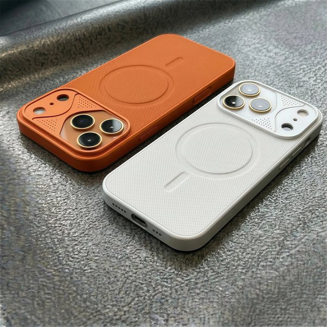 Original Business MagSafe Magnetische Handyhülle aus PU-Leder für iPhone 13 14 15 16 17 Pro Max mit Metall-Linsenschutzrahmen in Balsam - Bild 1