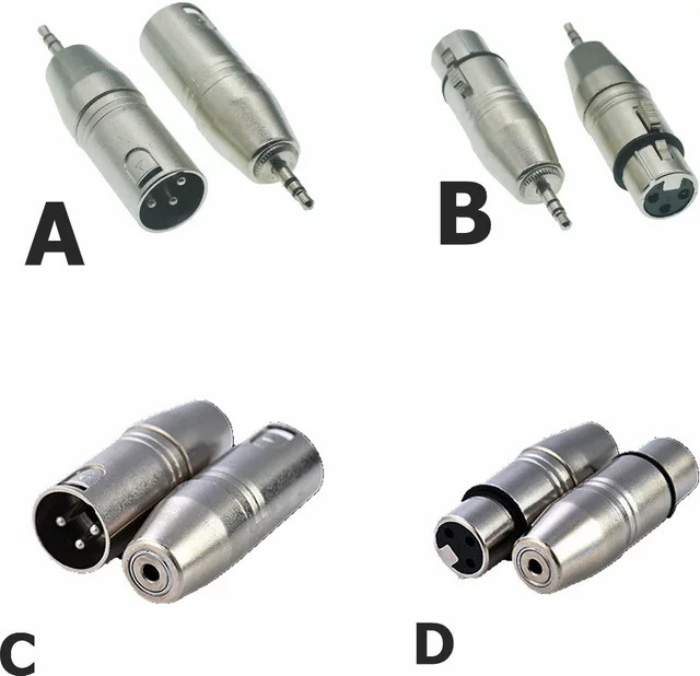BSN XLR 3-Pin Buchse auf 3,5mm Klinke Stereo Audio Adapter Konverter in Silber - Bild 1