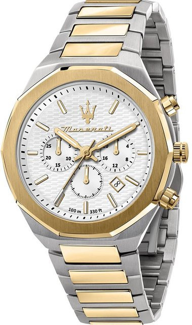 Maserati Chronograph, Quarz, Edelstahl, Weiß, 45 mm, Herren - Bild 1