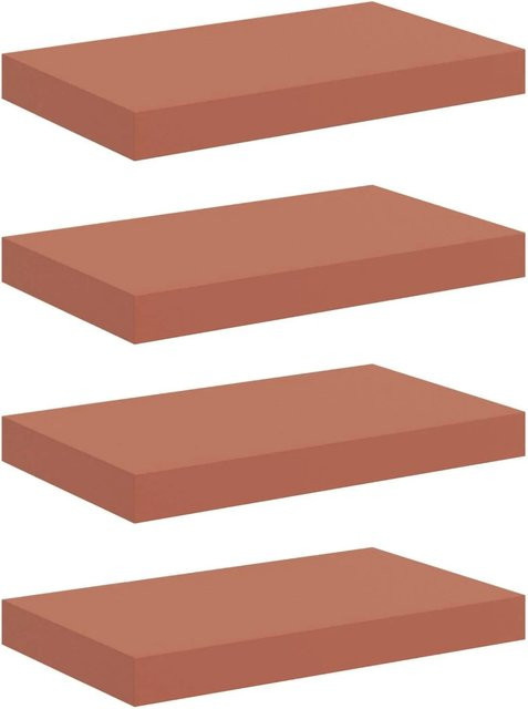 vidaXL Wandregal Set aus Holzwerkstoff in Rot, 4 Stück, B: 40 cm, T: 23,5 cm, H: 4 cm - Bild 1