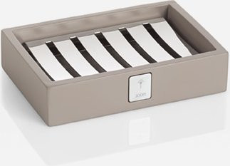 JOOP! BATHLINE Seifenschale rechteckig aus Keramik mit Edelstahleinsatz in Beige/Grau - Bild 1