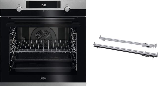 AEG Einbaubackofen Set BO424E bestehend aus BEE43502BM und TR1LV in Edelstahl/Cleansteel - Bild 1