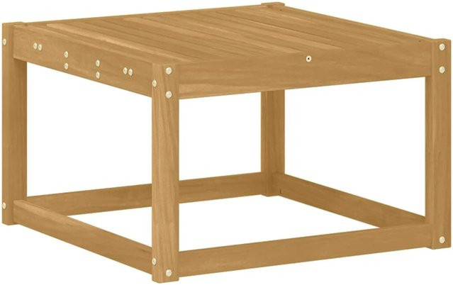vidaXL Beistelltisch aus Massivholz Akazie für Garten und Terrasse, Weiß, B/T/H: 59 x 59 x 37 cm - Bild 1