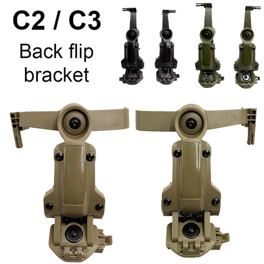 YHKEMA Taktischer Helmschienenadapter für Airsoft-Schießzubehör und Headset-Halterung in Grün, passend für Ops Core ARC Team Wendy Rails - Bild 2