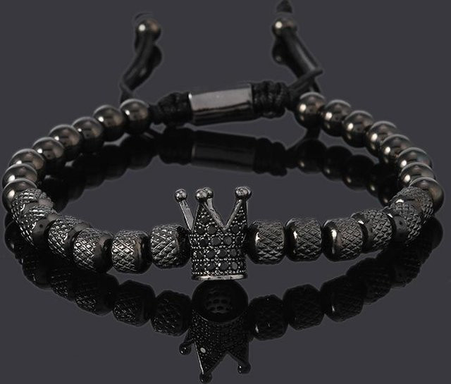 Rui Di Armband, Edelstahl, Perle, Zirkonia, Schwarz, Unisex - Bild 1