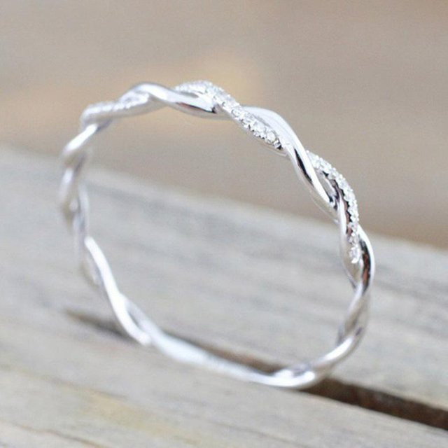 Ring 925 Silber, Gold, Zirkonia, Damen, Ringgröße 10 - Bild 1