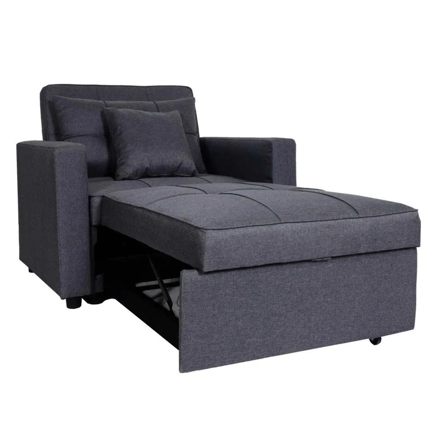 MCW Schlafsessel L90 als Klappsessel und Schlafsofa in Dunkelgrau mit Stoffbezug, Liegefläche: 197 x 103 cm - Bild 3