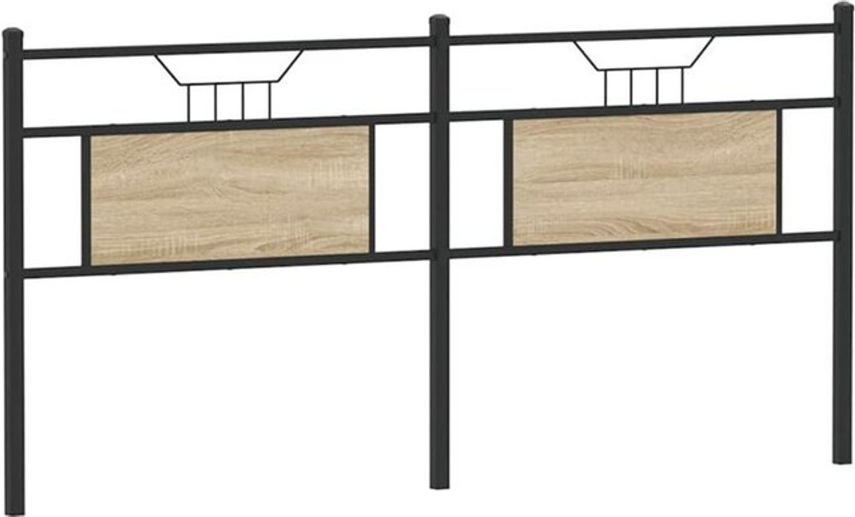 Vidaxl Kopfteil im Industrial Design aus Holzwerkstoff und Stahl in Sonoma-Eiche Natur Braun, Breite: 160 cm - Bild 1