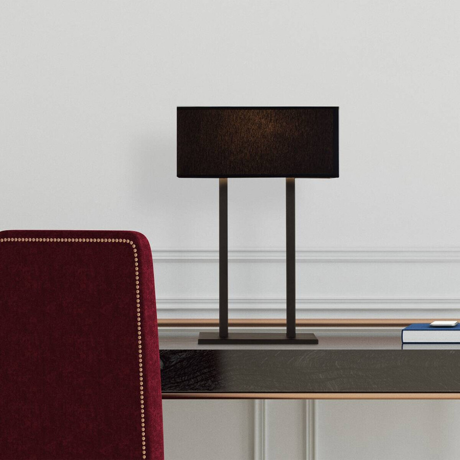 Opviq Tischleuchte aus Metall in Schwarz für Schreibtisch, Wohnzimmer oder Büro, E27, B/H/T: 15 x 52 x 35 cm - Bild 5