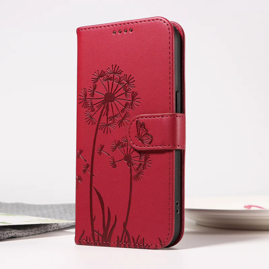Dandelion Magnetische Flip-Hülle für Samsung Galaxy S26 S25 S24 S23 S22 S21 S20 S10 S9 S8 S7 Edge Plus Ultra FE Premium Handyhülle in Rot - Bild 1