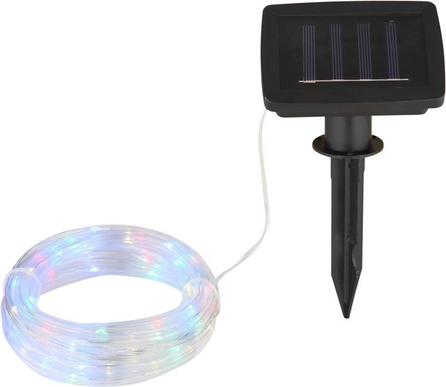 Globo Lighting Solar LED-Lichterkette in Schwarz mit 50 Multicolour LEDs und kühlem Weiß - Bild 1