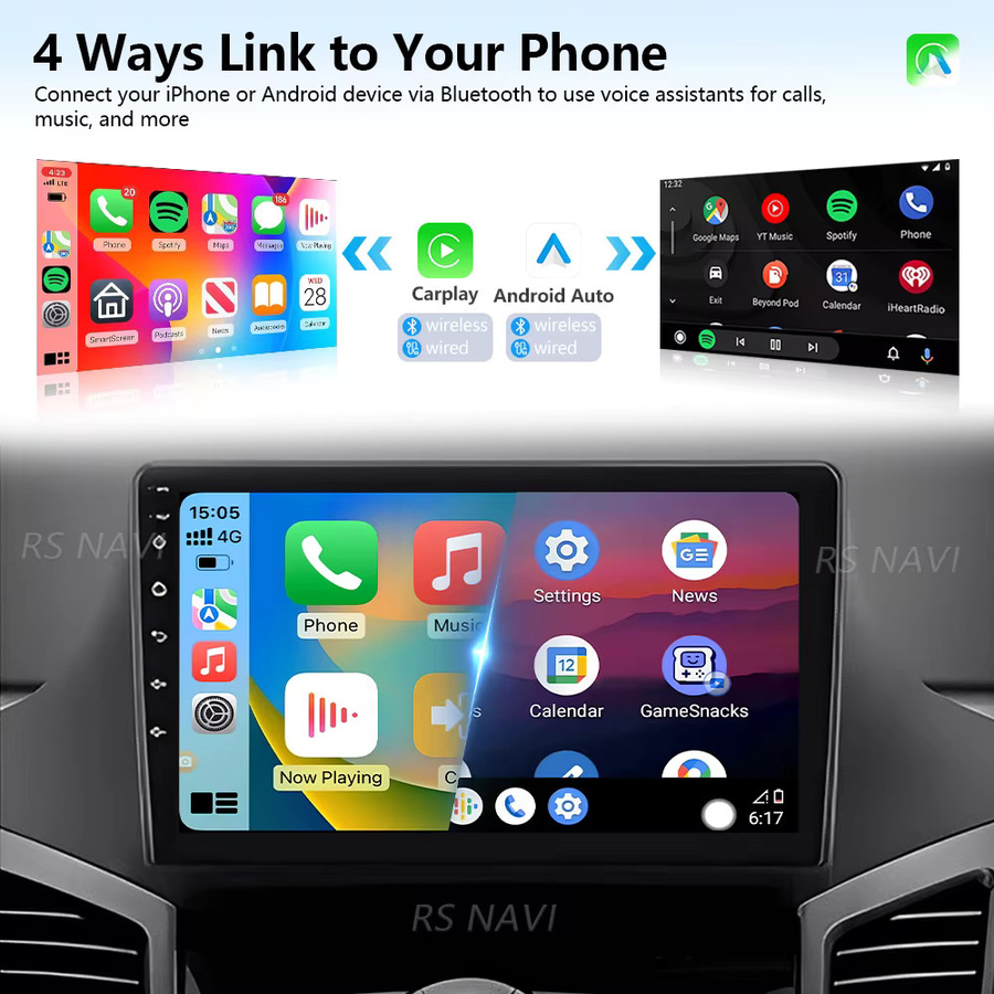 RSNAVI Android Autoradio mit WLAN und 4G für Chevrolet Orlando 2009-2012, Navigationssystem mit Carplay und Multimedia-Funktionen, Schwarz - Bild 3