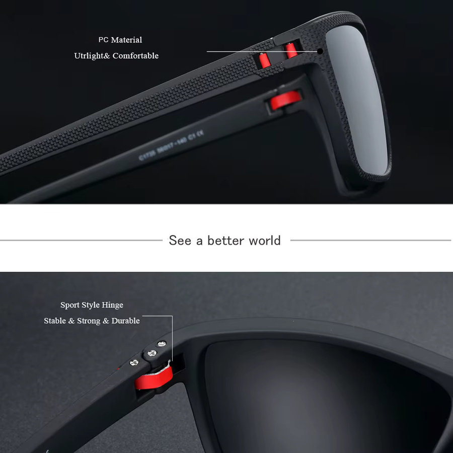 BARCUR Sonnenbrille, Vollrand, Square, Kunststoff - Bild 3