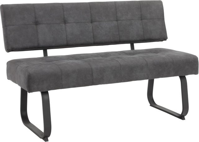Sitzbank Luise I B Hela in Anthrazit im Vintage-Design, B/H/T: 140 x 90 x 64 cm - Bild 1