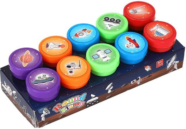 ZYF Set mit 10 selbststempelnden Cartoon Stempeln in Bunt für DIY Dekoration und Schreibwaren - Bild 1