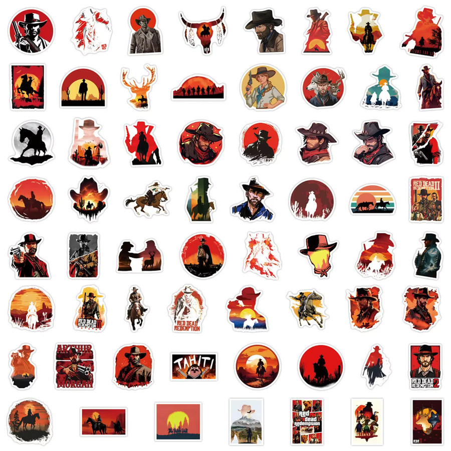 Bandai Red Dead Redemption Aufkleber, 60-teiliges Set, Bunt / Mehrfarbig - Bild 2