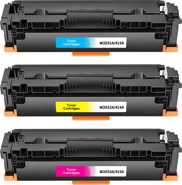 Jhaan 415A Toner Cartridge CMY mit Chip kompatibel mit HP LaserJet Pro MFP M479fdw M479fnw M479dw M479fdn M454dw M454dn - Bild 1