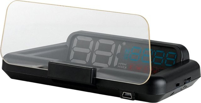 VehicleKit Auto HUD Display Head-Up-Display Tacho mit GPS und USB-C Anschluss in Schwarz - Bild 1