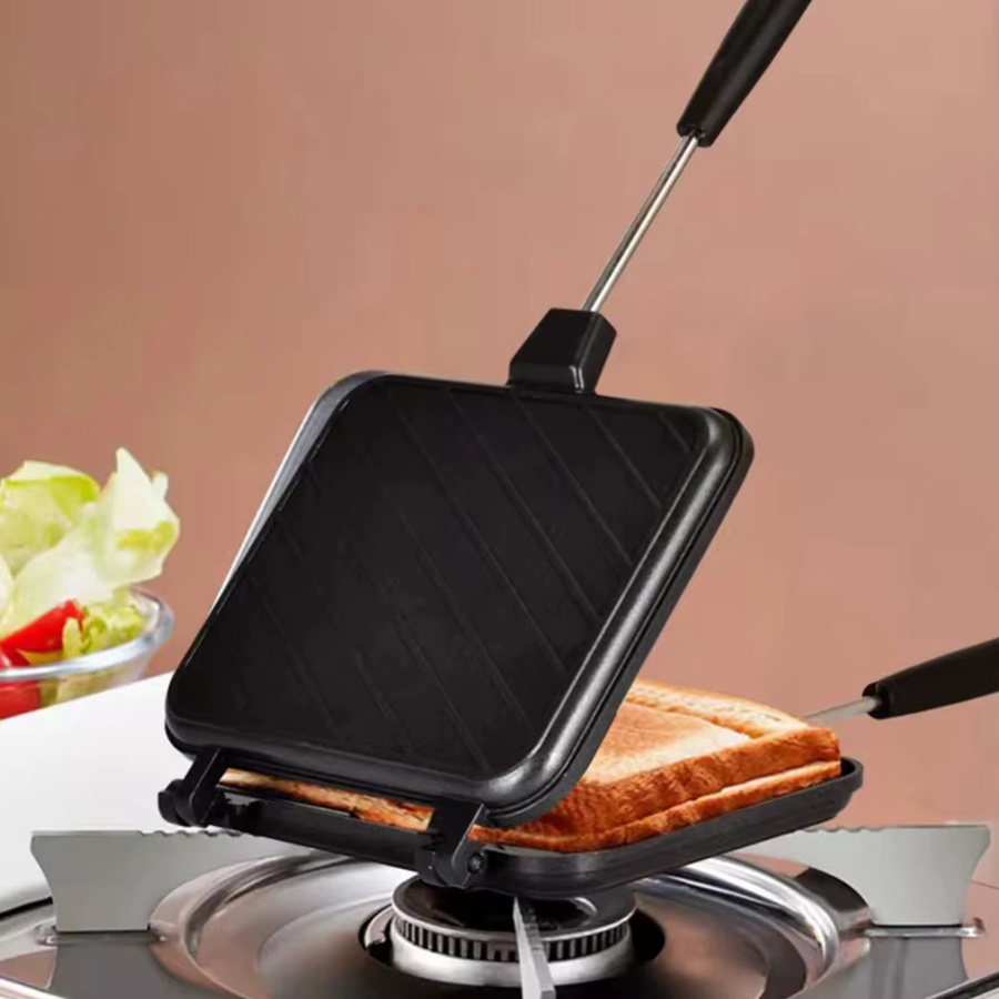 FEB.WIND Sandwich-Backform in Schwarz, multifunktionale doppelseitige Backform für Frühstück, Pfannkuchen und Omeletts, ideal für Camping und Grillen - Bild 5