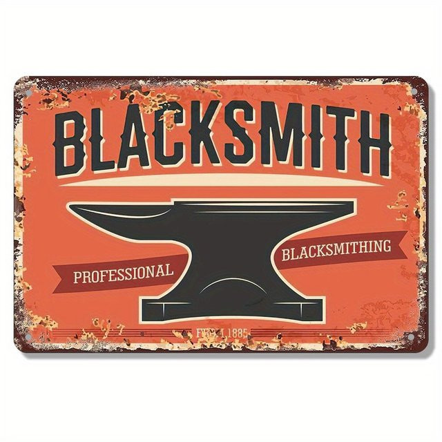 SmithyDecorCo Vintage Blechschild aus Metall als rustikale Wandkunst für Werkstatt, Bar oder Café, B/H: 30,5 x 20,3 cm - Bild 1