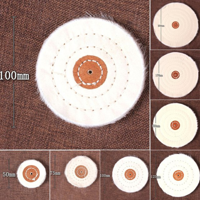 Vibratite Polierpad aus Tuch für Schleifer und Polierer, Weiß, 2-7 Zoll - Bild 1