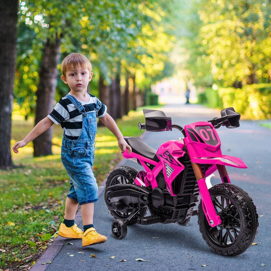 AIYAPLAY Elektro Kinder Motorrad Rosa mit Licht und Sound - Bild 3