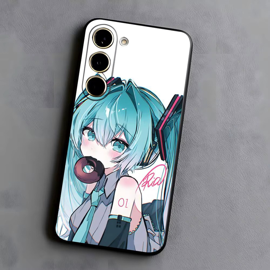 Potdemiel Handyhülle Hatsune Miku Design für Samsung Galaxy S26 S25 S24 FE S23 S22 S21 S20 Ultra Note20 Ultra Softshell Schwarz - Bild 2