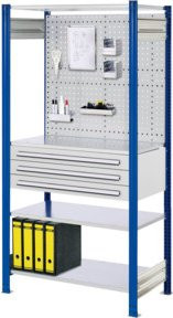 Kappes Steckregal RasterPlan Mod. 3 in Blau, B: 100 cm, H: 200 cm, T: 50 cm - Bild 1