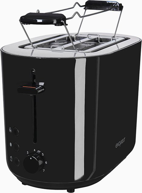 Exquisit TA 6103 Toaster in Schwarz mit Kabelaufbewahrung - Bild 1