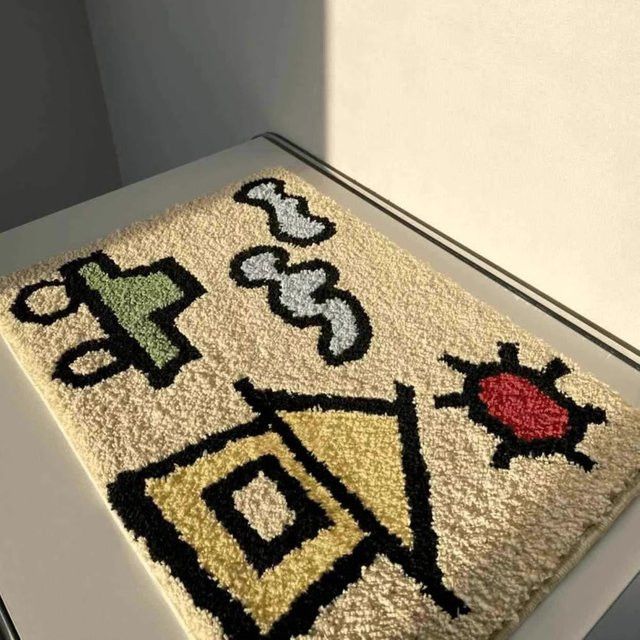 VIKAMA Cartoonish Bodenteppich aus Kaschmirimitat für Badezimmer und Nachttisch in ästhetischem Design - Bild 1
