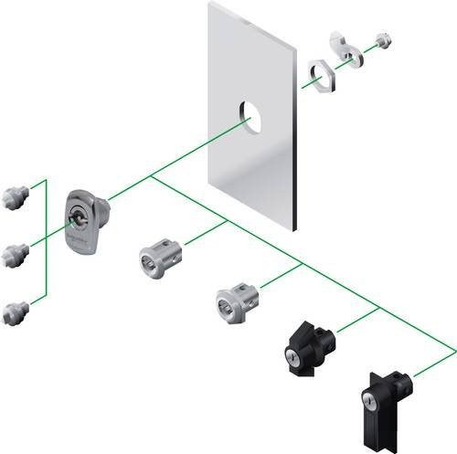 Schneider Electric NSYTT8CSX Formeinsatz Dreikant Verriegelung aus Edelstahl in Silber - Bild 1