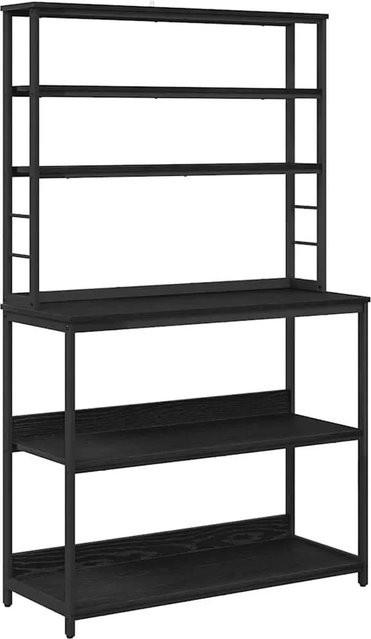 vidaXL Küchenregal in Schwarz und Eichen-Optik im Industrial-Design, B/T/H: 100 x 40 x 168 cm - Bild 1