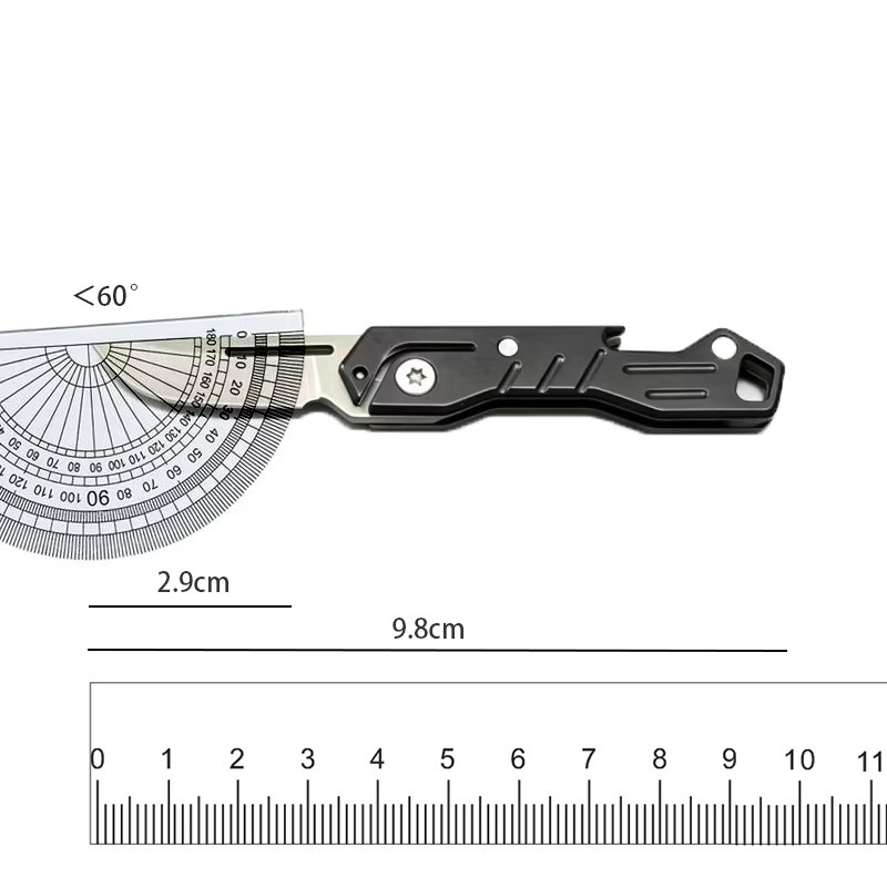 Mini EDC Klappmesser aus Edelstahl mit Flaschenöffner in Schwarz - Bild 4
