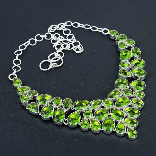 JewelryMart Halskette 925 Silber, Peridot, Unisex, 50,8 cm - Bild 1