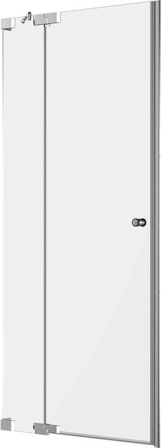 Dusch-Nischentür Brava Tardis Festteil in Chrom und Transparent mit Anschlag L als Sondermaßanfertigung - Bild 1
