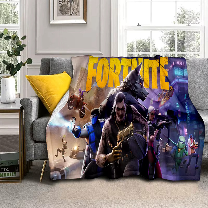 MINISO 3D Fortnite Cartoon Flanelldecke in Multicolour, weiche und warme Fleece-Überwurfdecke - Bild 1