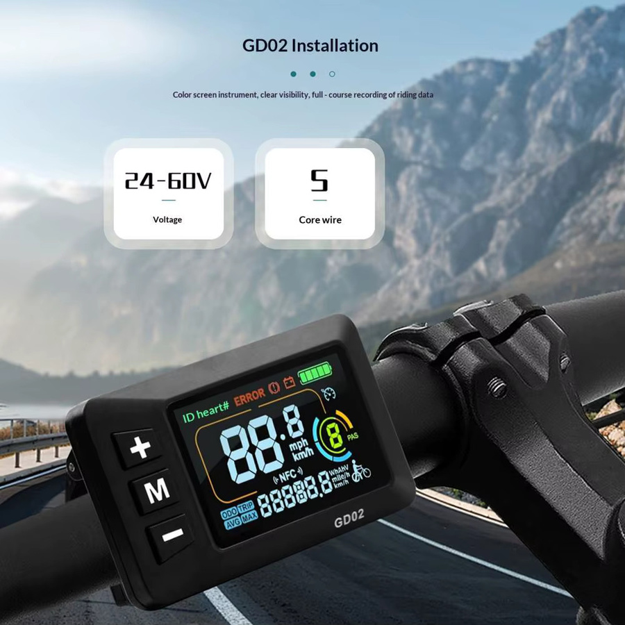 Yozma E-Bike-Display für IN 10 Elektrofahrrad, LCD-Bildschirm mit wasserdichtem 5-Pin-Anschluss und Bedienfeld, Schwarz - Bild 3