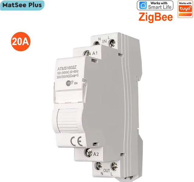 Smart Life ZigBee 20A Schalter mit Timer und Energiemonitor in Weiß zur Hausautomation, kompatibel mit Google Home und Amazon Alexa - Bild 1