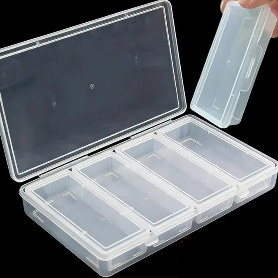 Transparenter Aufbewahrungsbehälter aus Kunststoff mit 4 separaten Boxen für Bastel- und Nähbedarf, B/T/H: 19,5 x 4,0 x 3,0 cm - Bild 2