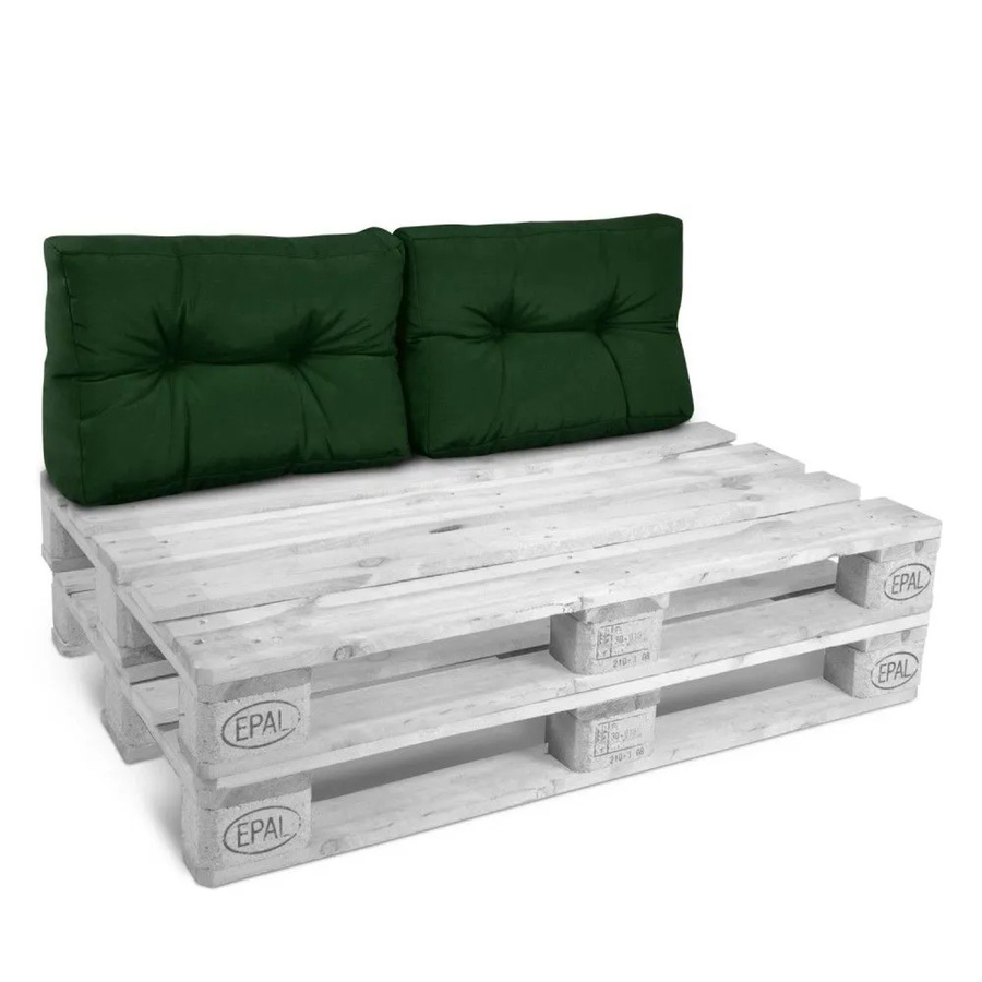 Beautissu ECO Style Palettenkissen Rücken 2er-Set Dunkelgrün B: 60 cm, H: 40 cm, T: 10 cm - Bild 2