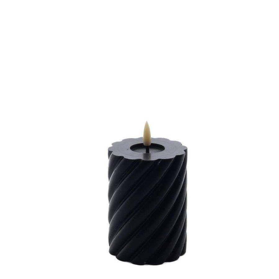 Mansion LED-Kerze Swirl Rustic Schwarz Höhe: 10 cm, Durchmesser: 7,5 cm - Bild 1
