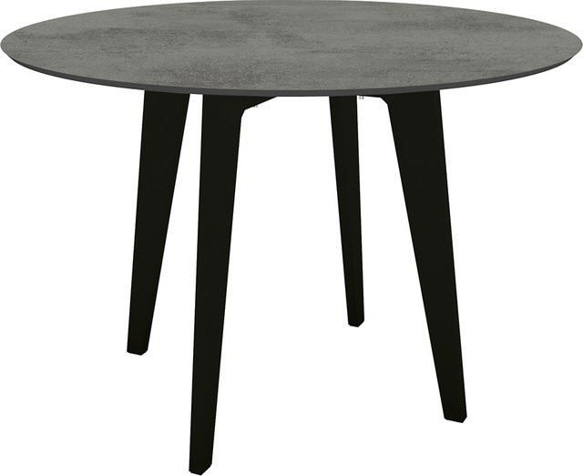 Stern Tisch Silverstar 2.0 mit Tischplatte Zement, Durchmesser: 110 cm, Aluminium schwarz matt - Bild 1
