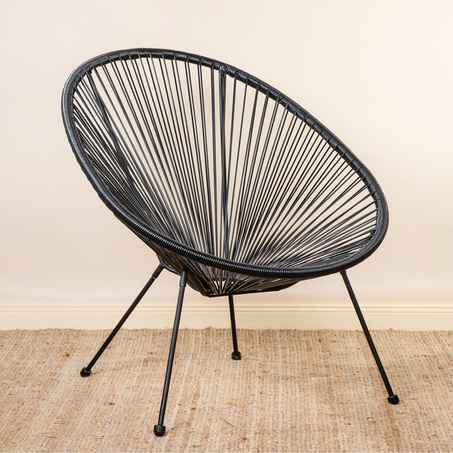 Loungesessel Mexiko von BLUME2000 in Schwarz mit Eisenrahmen - Bild 1